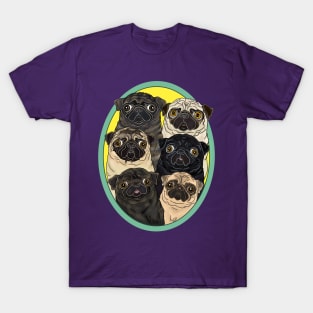 Six Pugs by FivePugs Designs T-Shirt